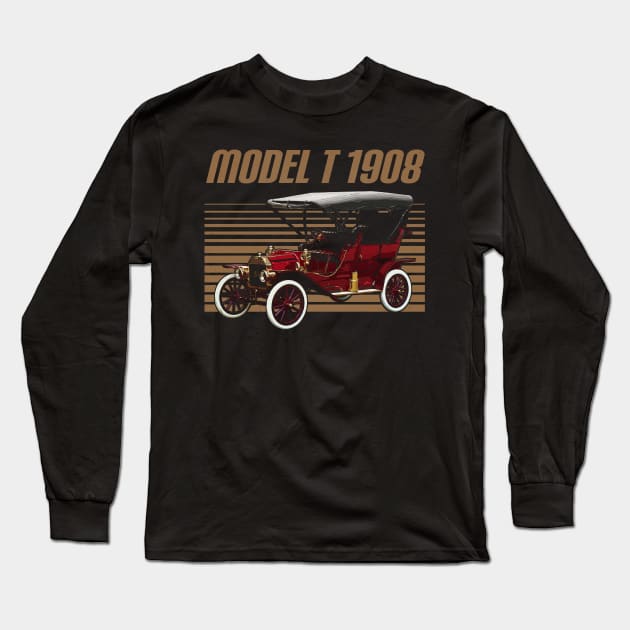 Ford Model T 1908 Awesome Automobile Long Sleeve T-Shirt by NinaMcconnell